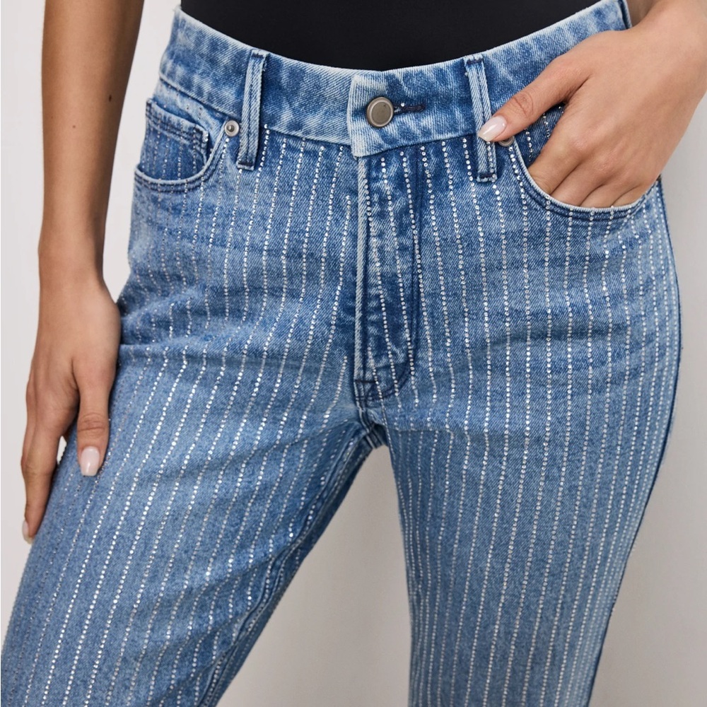 Crystal embellished good American jeans